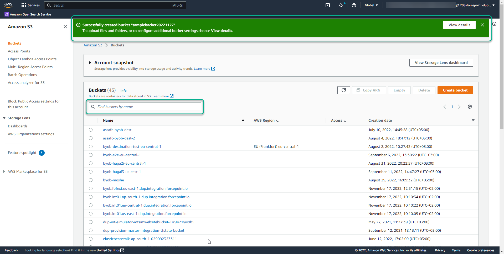 Configuring Neo cloud portal with Amazon S3 bucket